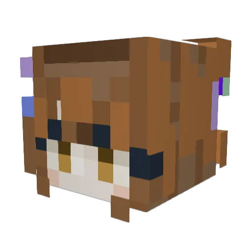 AnnaIda Minecraft avatar head, 3D render