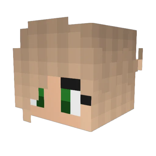 AnnaKBanana Minecraft avatar head, 3D render