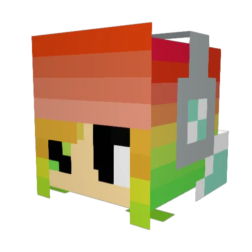 AnnaLC Minecraft avatar head, 3D render