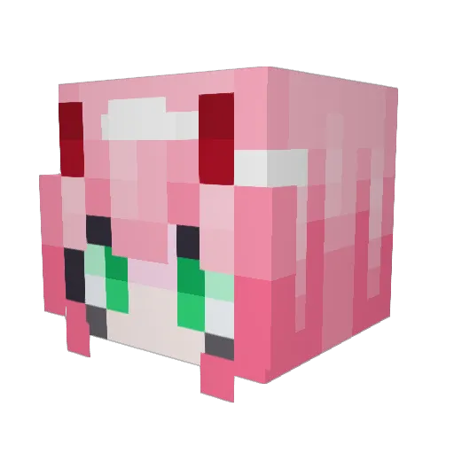 AnnaLo7 Minecraft avatar head, 3D render