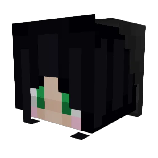 AnnaOup Minecraft avatar head, 3D render