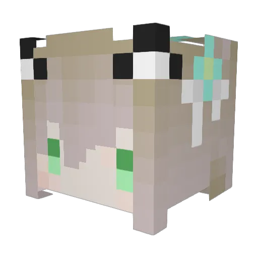 AnnaShia Minecraft avatar head, 3D render