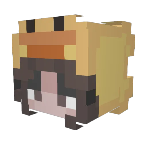 AnnaThu Minecraft avatar head, 3D render