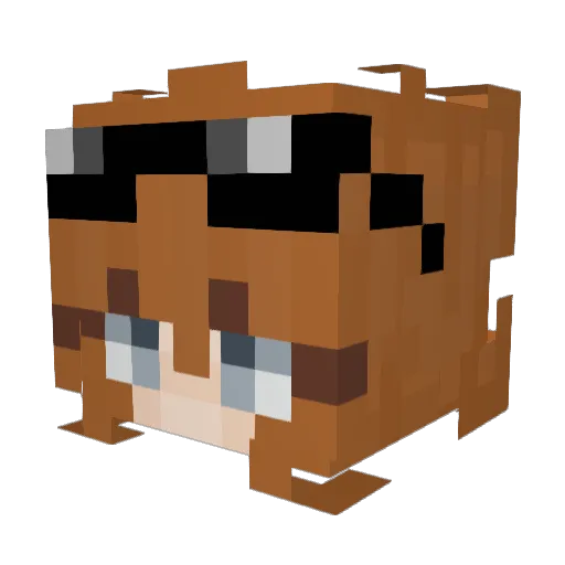 Annaas Minecraft avatar head, 3D render