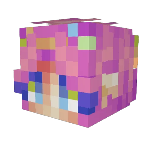 Annadolle Minecraft avatar head, 3D render