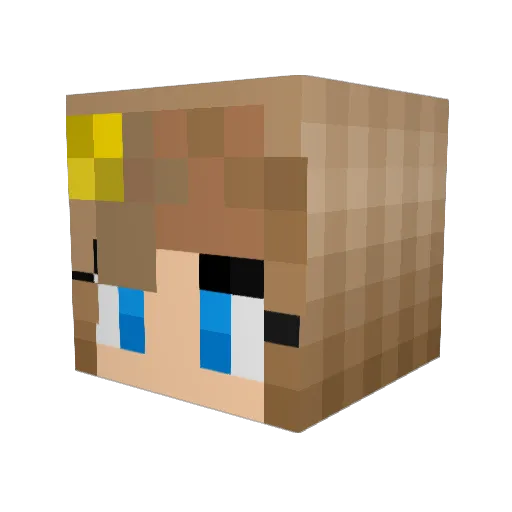 Annalex Minecraft avatar head, 3D render