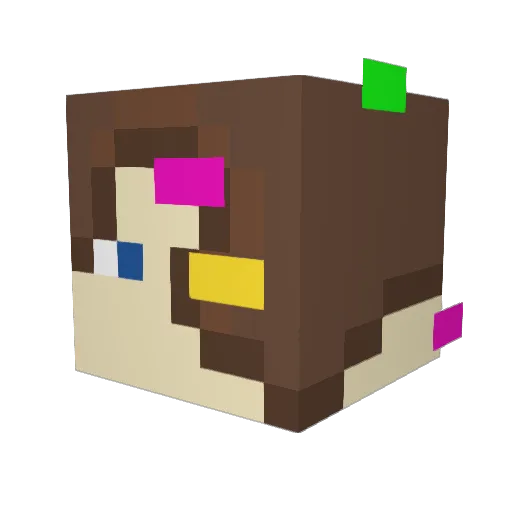 Annamian Minecraft avatar head, 3D render