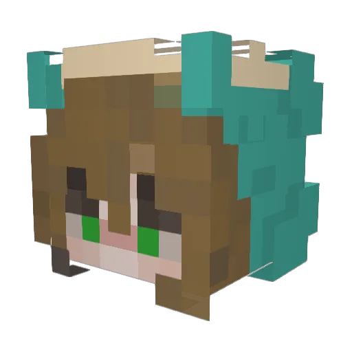 Annattachiante Minecraft avatar head, 3D render