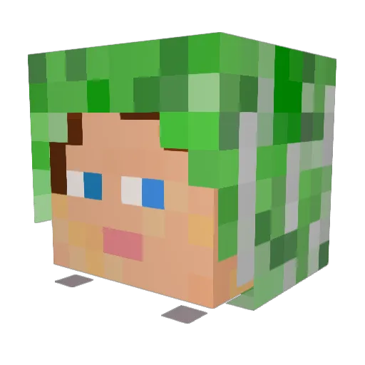 AnneRutherford Minecraft avatar head, 3D render