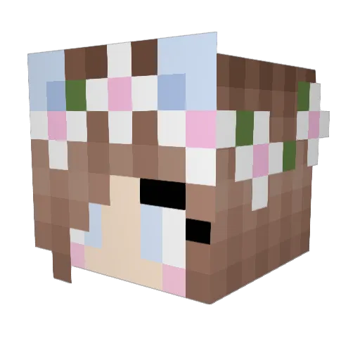 Anne_de Minecraft avatar head, 3D render