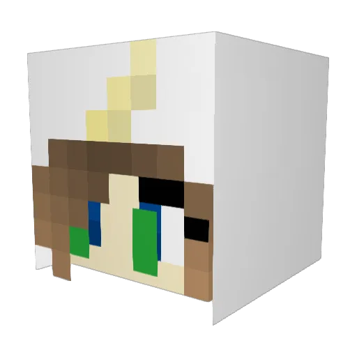 Annebanani Minecraft avatar head, 3D render
