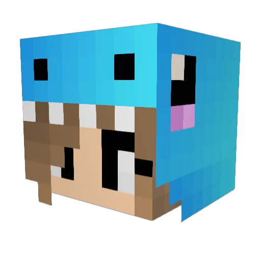 Annecy Minecraft avatar head, 3D render