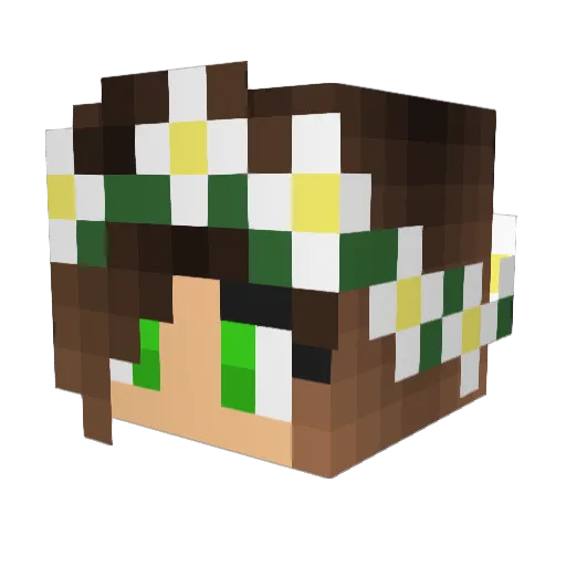 Annegaming Minecraft avatar head, 3D render