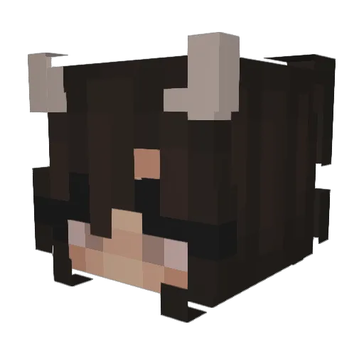 Anneira Minecraft avatar head, 3D render
