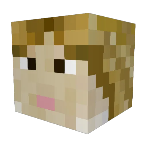Anneoderso Minecraft avatar head, 3D render