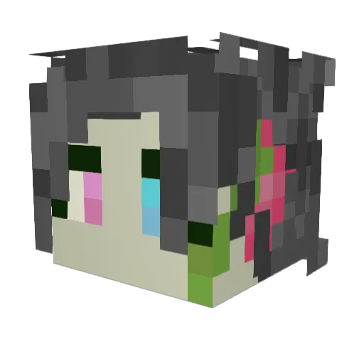 Annexis Minecraft avatar head, 3D render