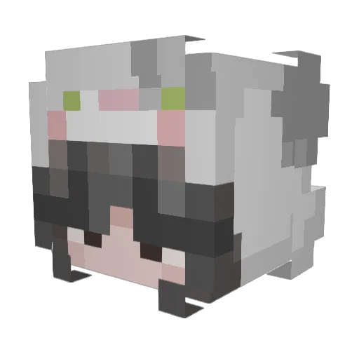 Anngelli Minecraft avatar head, 3D render