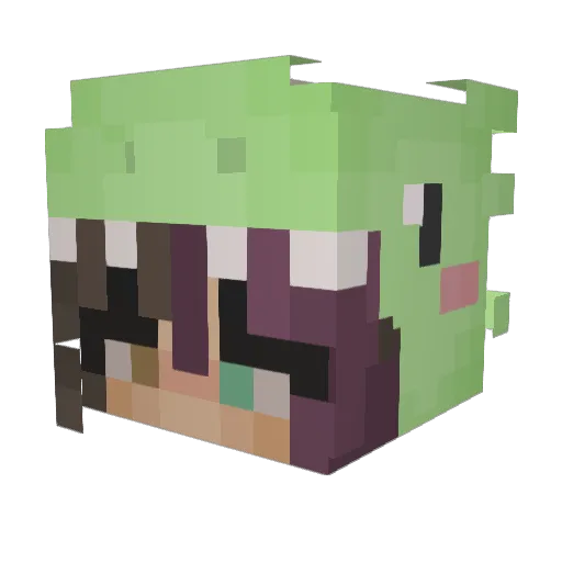 Anngryyy Minecraft avatar head, 3D render