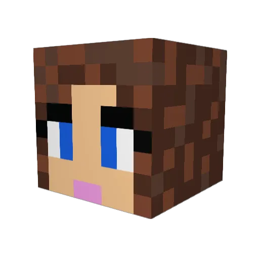 Annie873 Minecraft avatar head, 3D render