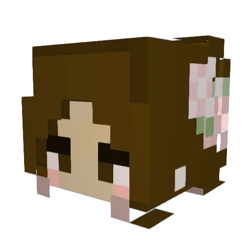 AnnieEspix Minecraft avatar head, 3D render