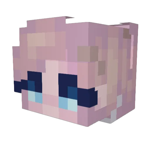 Annie_VV Minecraft avatar head, 3D render