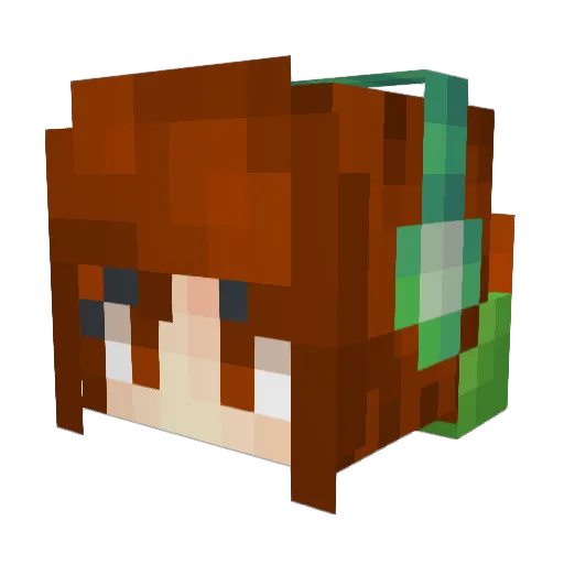 Anniecreaper Minecraft avatar head, 3D render