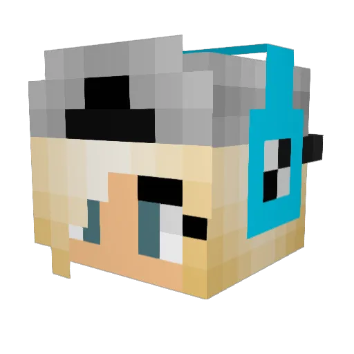 Annipups Minecraft avatar head, 3D render