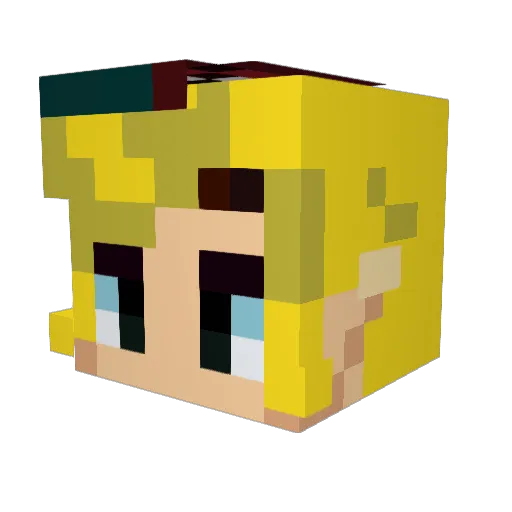 AnnjersD Minecraft avatar head, 3D render