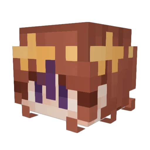 AnnjuSoline Minecraft avatar head, 3D render