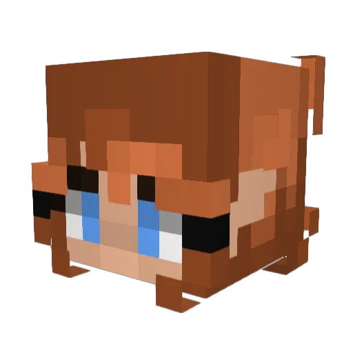 AnnleeS Minecraft avatar head, 3D render
