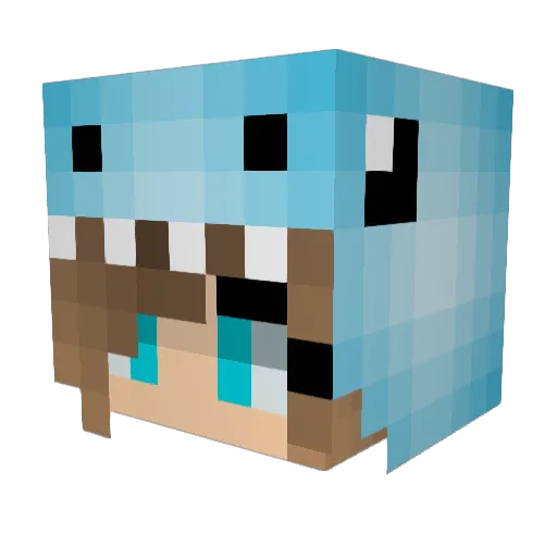 Annluck_ Minecraft avatar head, 3D render