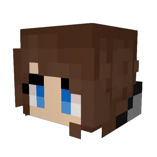 Annmal Minecraft avatar head, 3D render