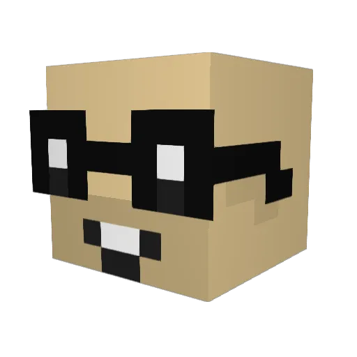 Annndo Minecraft avatar head, 3D render