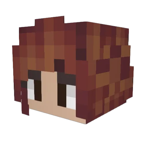 Annnie Minecraft avatar head, 3D render