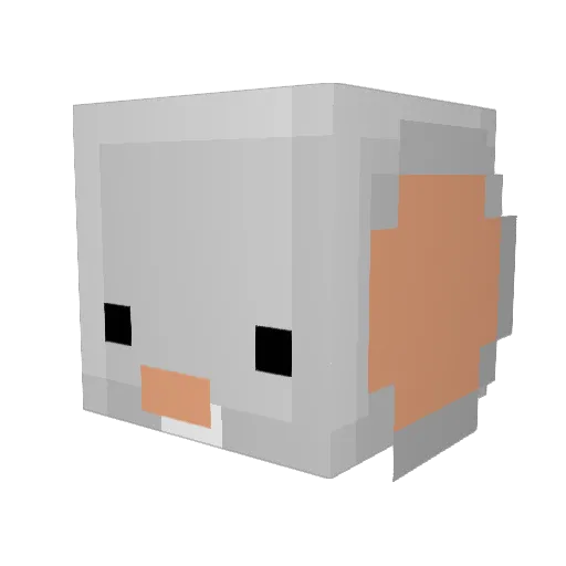 Annonamouse Minecraft avatar head, 3D render