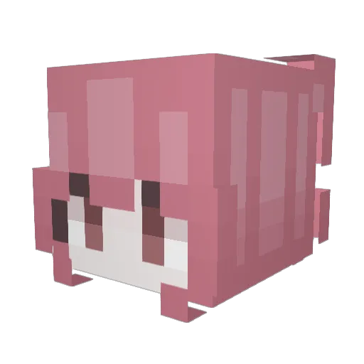 Annxya Minecraft avatar head, 3D render