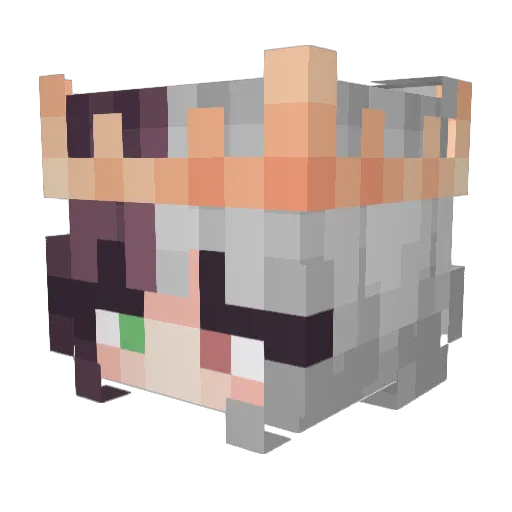 Annyajean Minecraft avatar head, 3D render
