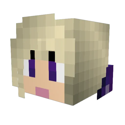 Annylia Minecraft avatar head, 3D render