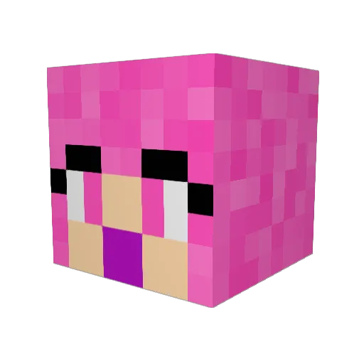 Annynonamous Minecraft avatar head, 3D render