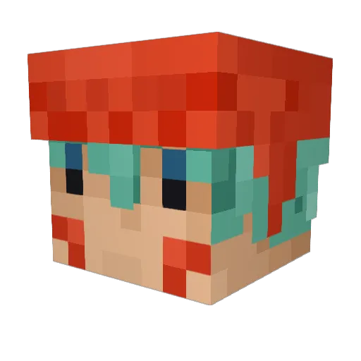 AnoNx Minecraft avatar head, 3D render