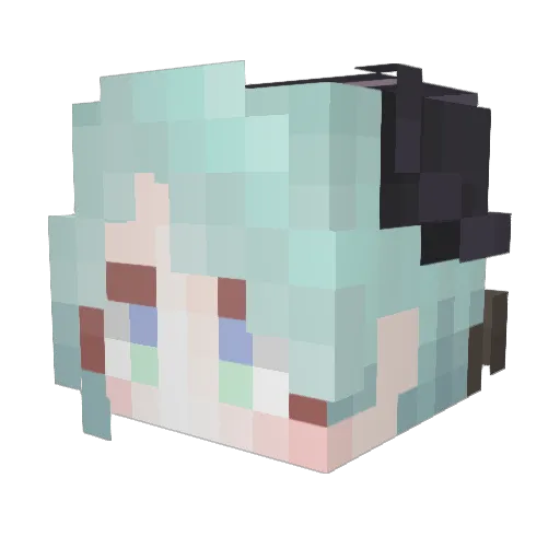 AnonYamada Minecraft avatar head, 3D render