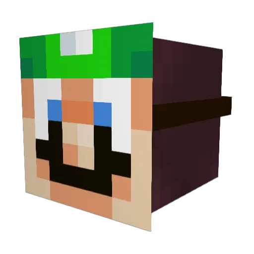 AnotherLuigi1 Minecraft avatar head, 3D render