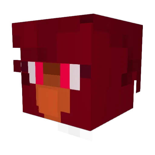 AnotherRedSkye Minecraft avatar head, 3D render