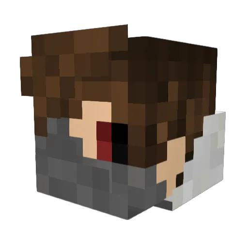Anraven Minecraft avatar head, 3D render