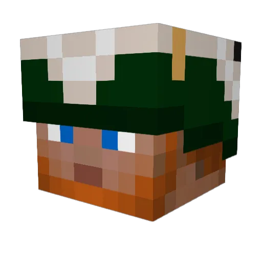 AnreeNeo Minecraft avatar head, 3D render