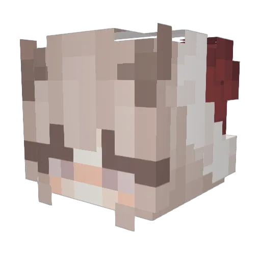 Ansaraina Minecraft avatar head, 3D render