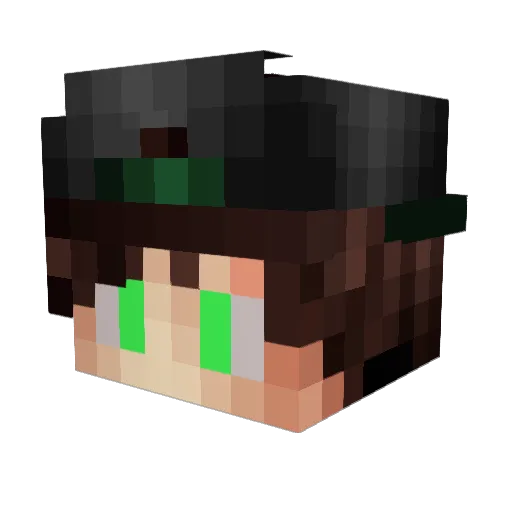 Anselxd Minecraft avatar head, 3D render