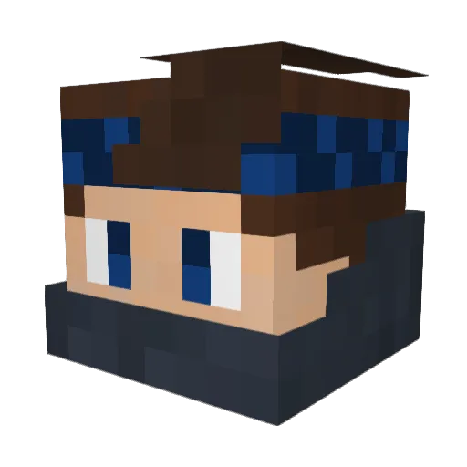 AnsiHD Minecraft avatar head, 3D render