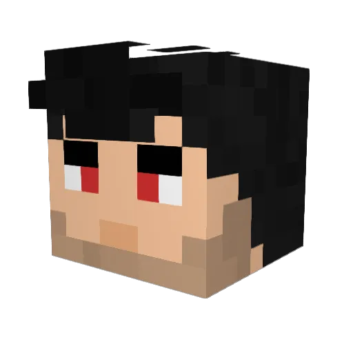 Ansligner Minecraft avatar head, 3D render