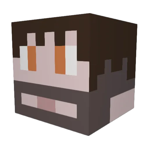 Ansteros Minecraft avatar head, 3D render